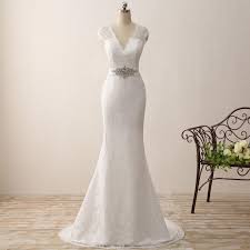 We have flirty cap sleeve mini dresses and sultry cap sleeve maxi dresses that are fit for any mood. White V Neck Cap Sleeve Lace Wedding Dresses Mermaid Bridal Dresses Everisa
