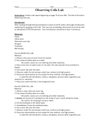 Onion And Cheek Cell Lab Lab Report Biology Labs Lab Report Template