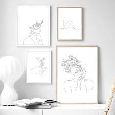 This product is a digital file. Women Body Line Drawing Poster And Print Flower Woman Artwork Abstract Canvas Painting Wall Art Picture Bedroom Decor Home Kitchen Arts Crafts