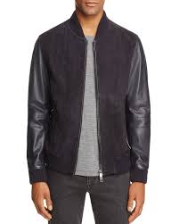 Boss Mallik Suede Leather Bomber Men Coats Jackets Leather Shearling Suede Bloomingdale S Leather Bomber Suede Leather Leather