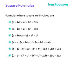 ( a − b ) ( a + b ) = a 2 − b 2. Algebra Formulas A B 3 A B 2 A B C 3 A 3 B 3 Teachoo