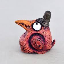 clay figurine pottery toy bird figurine