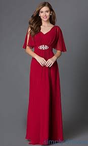 Floor Length Empire Waist Dress With Sleeves Cheap Formal Dresses Prom Dresses Long Empire Waist Evening Dress