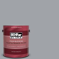 Behr Ultra 1 Gal N530 4 Power Gray Matte Interior Paint And Primer In One 175401 The Home Depot