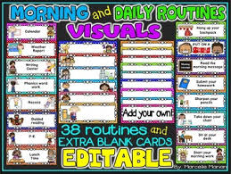 daily morning routine visual schedule and daily routine visuals editable