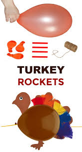 Thanksgiving science activities for preschoolers. Turkey Balloon Rockets