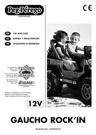 Peg perego john deere stakeside trailer ride on, green. Peg Perego Gaucho Rock In User Manual Manualzz