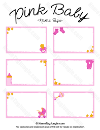 Free Printable Pink Baby Name Tags The Template Can Also Be Used For Creating Items Like Label Printable Tags Template Name Tags Free Printable Tags Templates