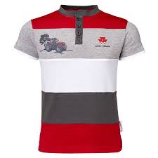 The company that develops rugby logos pixel art: Massey Ferguson Kids Colour Block T Shirt