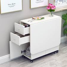 This type of casual dining table is ideal for tiny spaces. Small Foldable Dining Table White Household Folding Table Against The Wall Movable Pushable Floor Simple Table Lazada Singapore