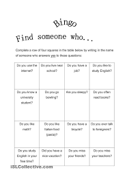 Find Someone Who Bingo Present Simple Find Someone Who School Jobs Bingo