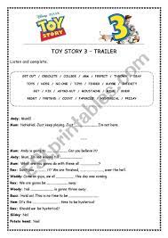 Toy Story 3 Trailer Esl Worksheet By Anaclara21 Toy Story Toy Story 3 Kid Movies