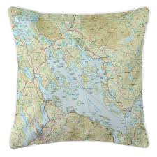 Nh Lake Winnipesaukee Nh Nautical Topo Map Pillow