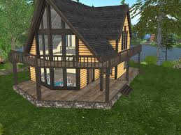 Log cabin house with wrap around porch. Second Life Marketplace Lh Linden Home Add On Porch Wrap Around For Grand View Cabin