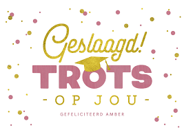 Sommigen gaan met ruime cijfers hun examens in. Felicitatiekaart Geslaagd Examen Trots Meisje Co Kaartje2go