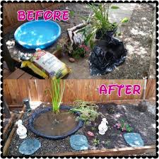Kiddie Pool Made Into Pond Very Inexpensive To Make Turned Out Great Patio Pond Diy Pond Fun Garden Projects