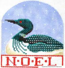 14 count, 28.48w x 39.01h cm 16 count, 24.92w x… Shorebird Designs Loon Ornament Needle Nook