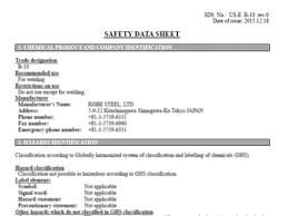 Special precautions and storage data. Safety Data Sheets Sds Kobelco Kobe Steel Ltd