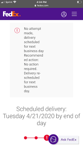This was because the first time this had happened; Delivery Exception No Attempt Made I Saw The Fedex Truck Drive Past May House Park 15 Feet Away From My Mailbox For A Minute Or Two And Drive Off What Gives Fedex
