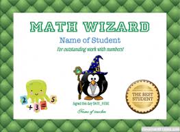 Math Wizard Award Template Free To Customize Download Print And Email Hundreds Of Images To Choose From At W Award Template Student Certificates Templates