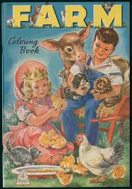 Uncolored Farm Coloring Book 3491 Merrill 1944 4602 Ebay Vintage Coloring Books Coloring Books Storybook Art