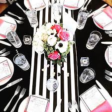 Striped Table Runner Kate Spade Bridal Shower White Bridal Shower Kate Spade Bridal