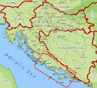 Map of Dalmatia, Croatia with Roads and Major Cities