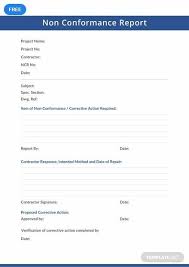 Free Blank Non Conformance Report Report Template