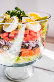 Shrimp Cocktail Layered Salad Layered Salad Entertaining Recipes Cocktail Shrimp Recipes