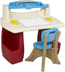 Step2 Deluxe Art Master Kids Desk Assembles In Min Desk And Chair Set Toddler Desk And Chair Toddler Desk