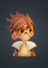 Stylized Tracer From Overwatch Fanart Sebastian Cavazzoli On Artstation At Https Www Artstation Com Artwork Jxe Stylized Character Design 3d Model Character