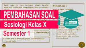 Latihan Soal Pts Sosiologi Kelas 10 Semester 1 Youtube