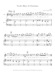 12 Days of Christmas for Flute - Free Sheet music for Flute | 8notes.com
