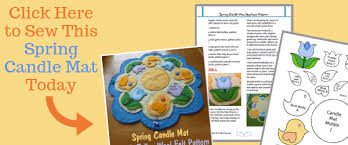 Spring Candle Mat Pattern With Birds And Tulip Flowers