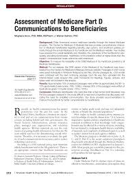 Pdf Assessment Of Medicare Part D Communications To