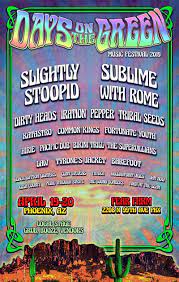 Days On The Green Music Festival 2019 Lineup Music Festival Green Day Festival