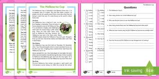 Over 146 trivia questions and answers about melbourne cup in our australia category. The Melbourne Cup Comprehension Activity Horseracing