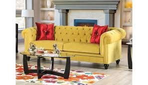 Sofas are used in every place, nowadays, from home, indoor and outdoor, office and hotels to every reception of international or local companies and institutes. Elisa Yellow Microfiber Chesterfield Sofa