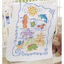 Links preceded by a plus sign (+) require free registration (to that particular site, not to cross stitch pattern central) before viewing. Baby By Herrschners Under The Sea Baby Quilt Stamped Cross Stitch Kit Cross Stitch Baby Blanket Sea Baby Quilt Baby Quilts