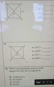 Each quadrilateral below is a square, find the missing measures m 10. If Each Quadrilateral Below Is A Square Find The Chegg Com