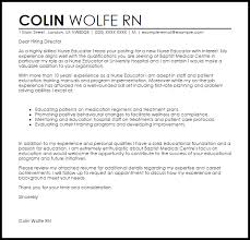 Nurse Educator Cover Letter Sample Cover Letter Templates Examples