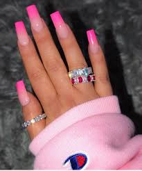 Black And Hot Pink Ombre Nails Pin By Temyah Black On թ ɑ I ղ ե ҽ ժ Pink Ombre Nails Pink Acrylic Nails Square Acrylic Nails