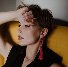 Clip-on Tassel Earrings, Long Red Tassel Earrings, Boho Red Soutache  Earrings, Ruby Earrings, Big Red Tassel Earrings, Orecchini Soutache