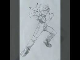 He is a pokémon researcher who was once a competitive trainer and is generally considered to be the best in his field of research. How To Draw A Pokemon Cartoon Characters Pikachu And Ash Ketchum Pencil Sketch Drawing Must Watch Drawing Sketches Pencil Sketch Drawing Pencil Sketch