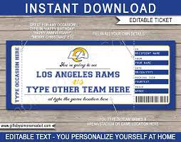 Seattle Seahawks Game Ticket Gift Voucher Printable Surprise Football Tickets