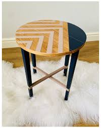 Mid Century Side Table Coffee End Table Bedside Tables Lamp Table Painted Retro Geometric Pattern Fo In 2020 Painted Table Painted Coffee Tables Mid Century Side Table