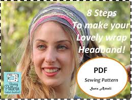 Pattern Wrap Headband Tichel Bandana of My Favorite & Beloved Hair Snood  Head Covering PATTERN Jewish Headcovering Scarf Bandana Apron