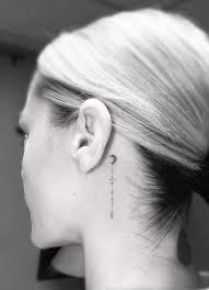 Moon Arrows Blonde Hair Arm Tattoos For Girls Ear White Background Unique Small Tattoo Small Girl Tattoos Behind Ear Tattoos