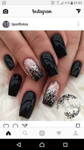 Acrylic Black And Pink Glitter Nails Pin On Nail Art