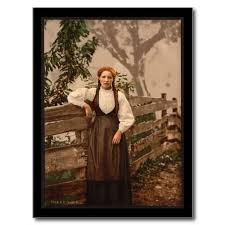 A Girl Of Voss Hardanger Fjord Norway Postcard Zazzle Com Colorized Historical Photos Norway Hardanger